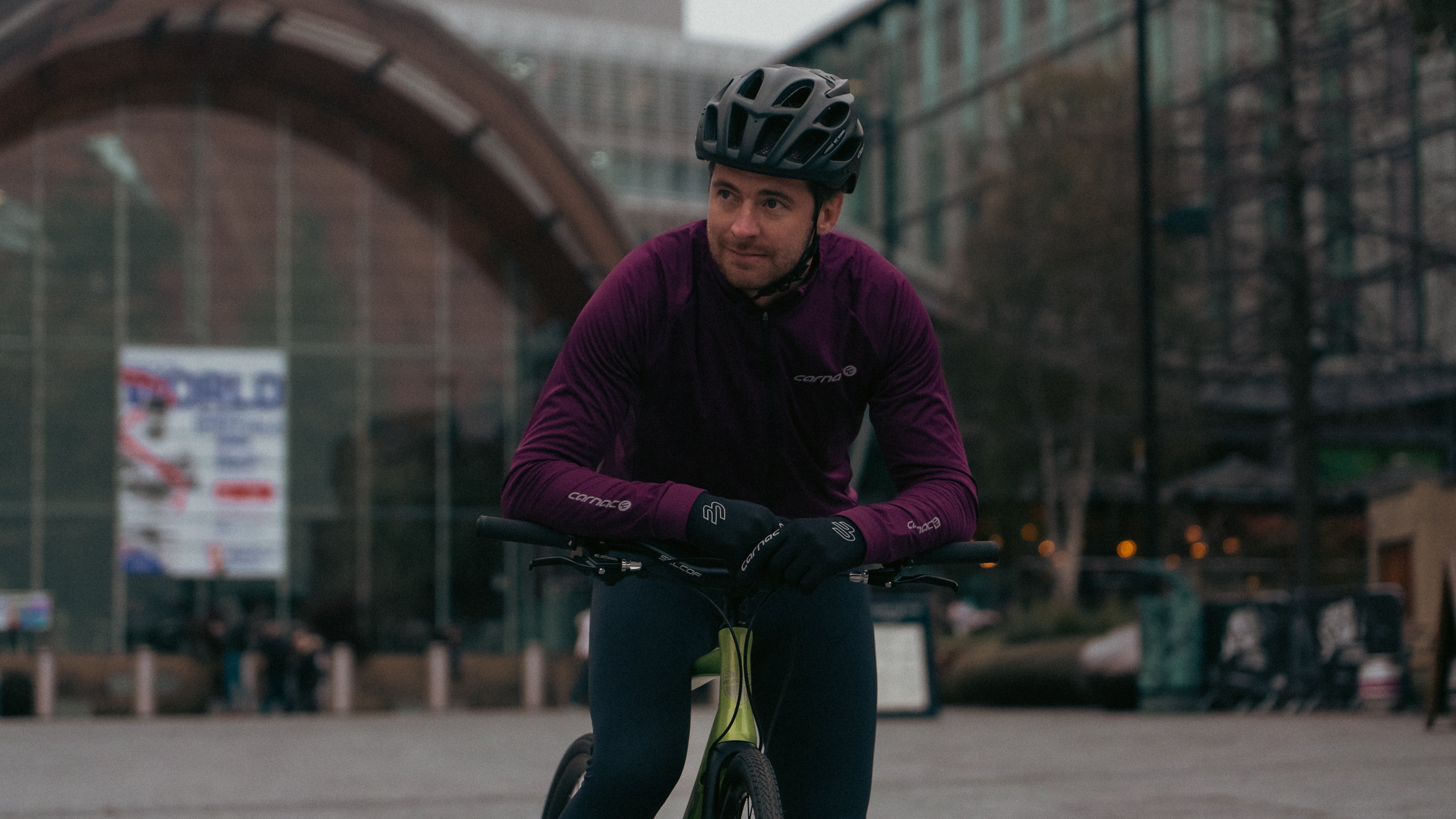 Man on commuter bike