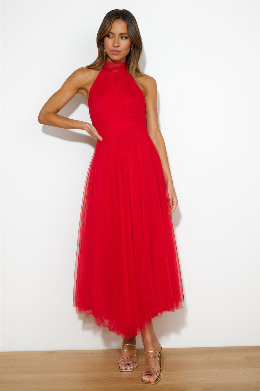 Tangled Up Maxi Dress Red