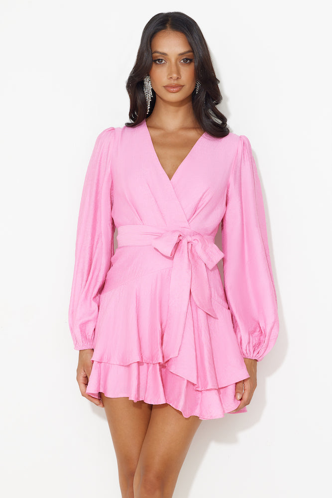 Found The One Long Sleeve Mini Dress Pink