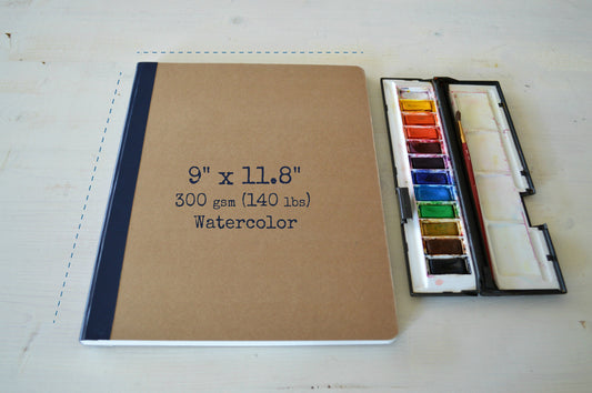 Large Square Watercolor Sketchbook, Lay Flat Art Journal with 140lbs F –