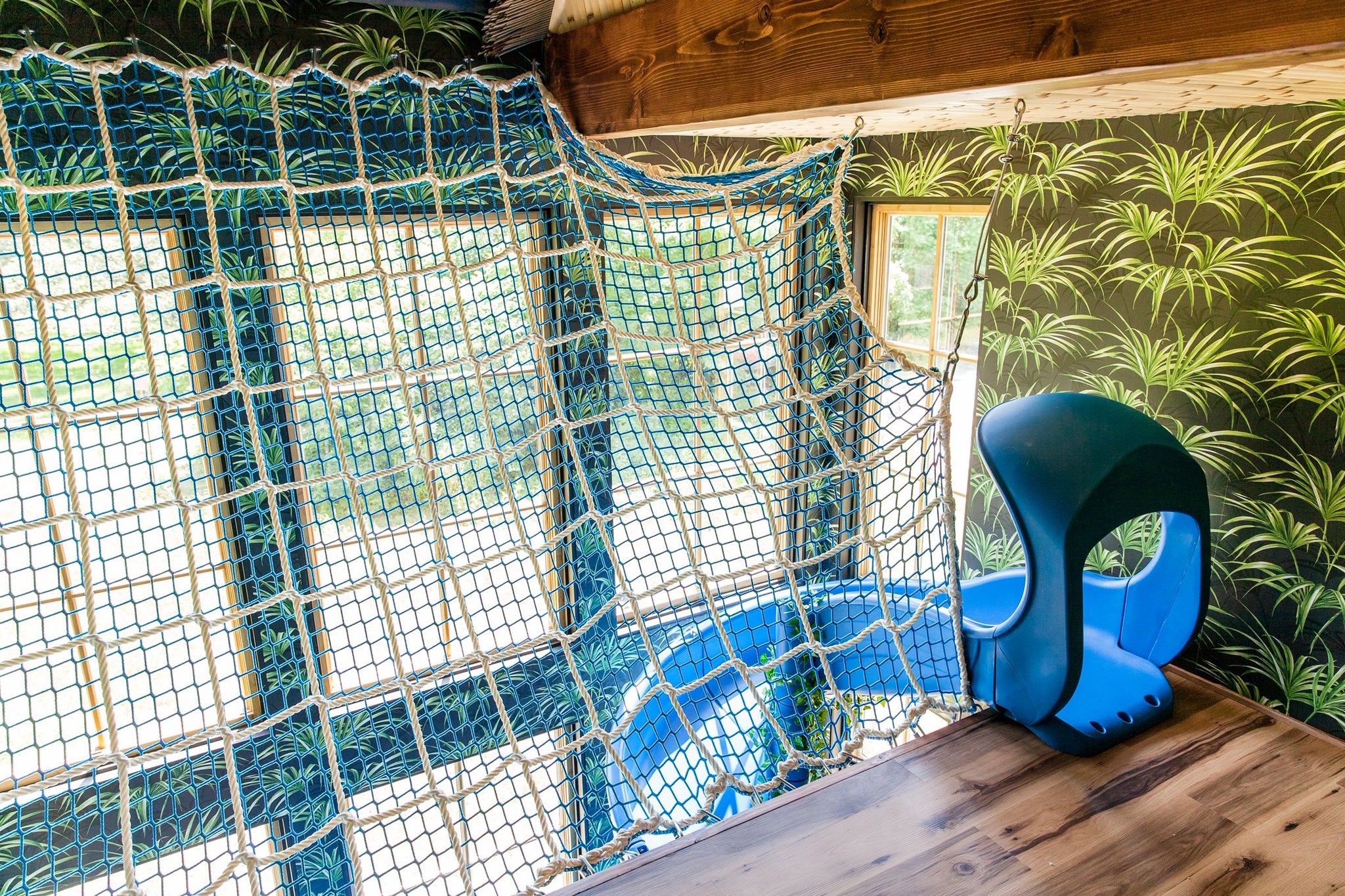 fun and coloful nets in a play room fopr kids