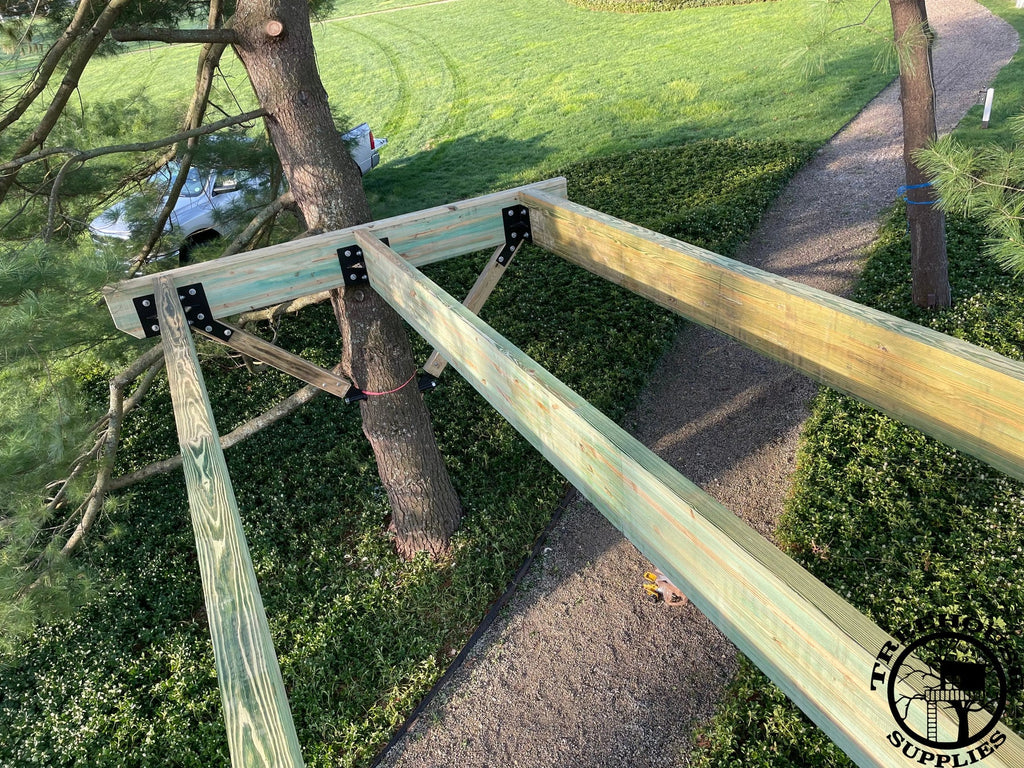 Glulam Brackets used in treehouse construction