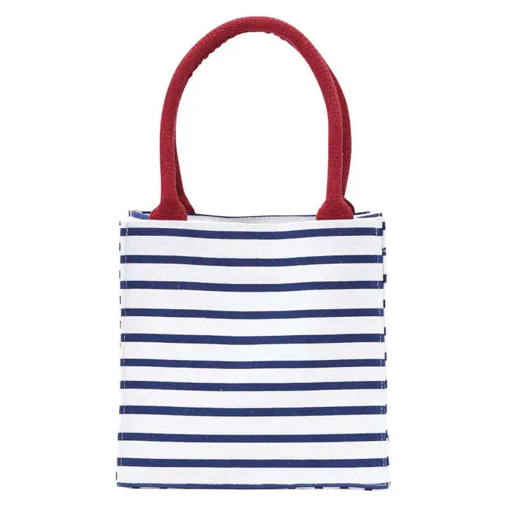 Bateau Stripe Navy Itsy Bitsy Reusable Gift Bag Tote