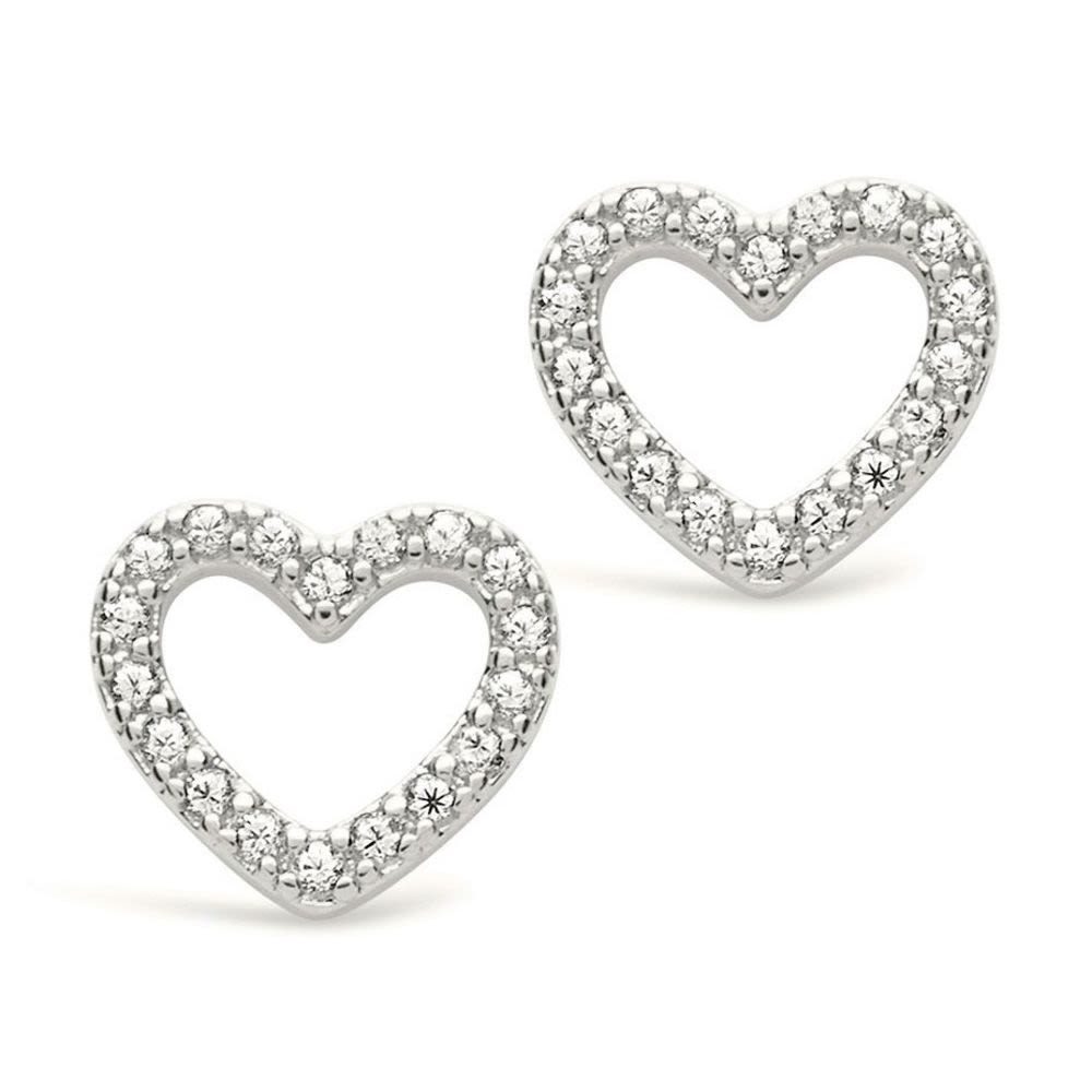product-image-Sterling Silver CZ Heart Studs