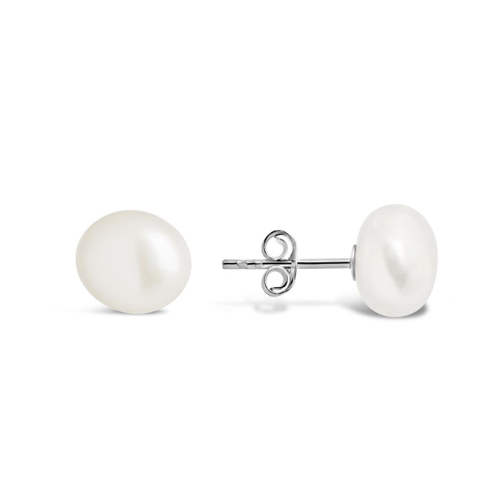 product-image-Sterling Silver Baroque Pearl Stud Earrings