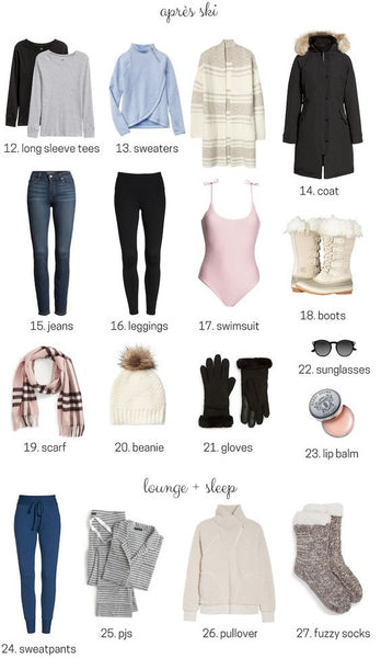 ski trip packing list