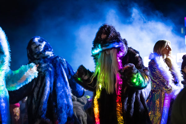 festival led fur coats