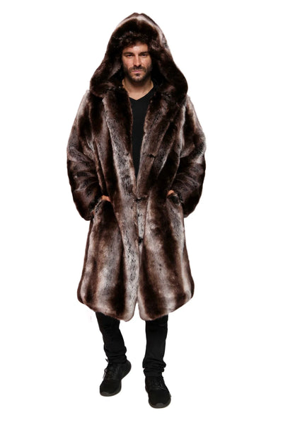 MEN'S faux fur PLAYA COAT IN "TRUFFLE" CHINCHILLA