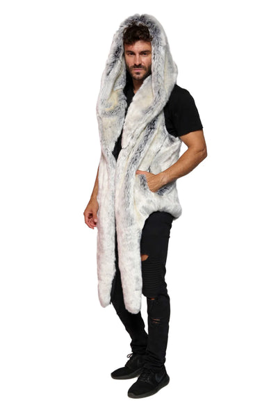 men’s white chinchilla faux fur vest