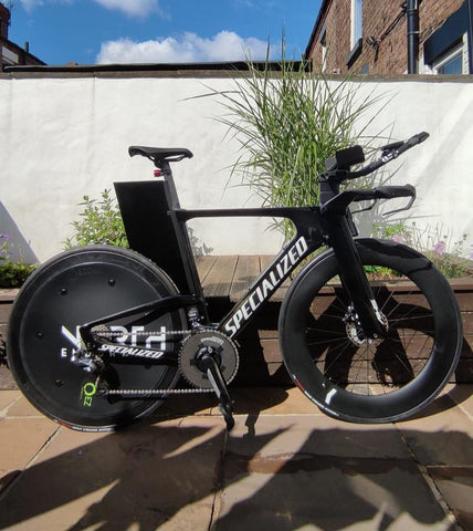 Aerocoach wheels fitted with an EZ Disc to make them go faster in Triathlon and time trial.