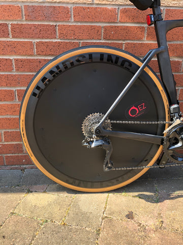 Handsling Wheels fitted with an EZ Disc to make you go faster in triathlon and time trial