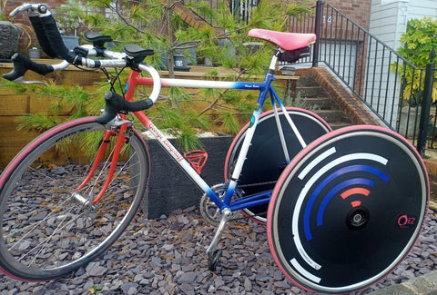 EZ Disc fitted to Front & Rear Wheels - Track bikes - Single Speeds - Tricycle to make you go faster in time trials and cycling.