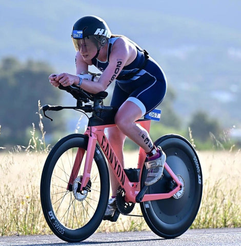 DT Swiss Wheels fitted with an EZ Disc to make them go faster in triathlon and time trial on a canyon bike