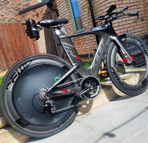 FFWD Wheels fitted with an EZ Disc to make them faster in triathlon and time trial