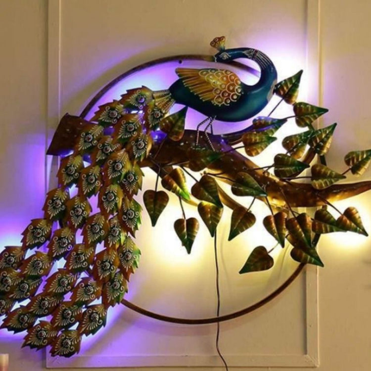 Elegant Peacock Wall Art with LED for Living Room (37 x 28 Inches)-Home Decoration-Hansart-Peacock Wall Decor by Hansart Wall Decor with LED Lights Made of Premium-Quality Iron Metal Perfect for your living room, bedroom, hall, office reception, guest room, and hotel reception The product is packed by professionals for safe delivery Designed to make your home look complete "Hansart Made In India because India itself is an art".