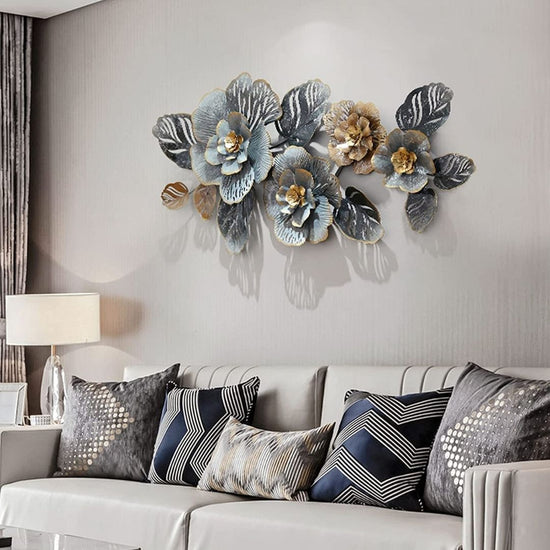Floral Wall Decor Metal Art for Living Room (52 x 28 Inches) – Hansart