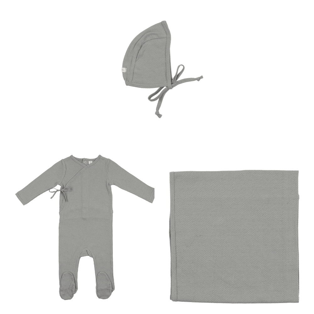 Lilette Knit Wrap Pointelle Layette Set – Babys breath layette