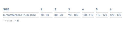 Bauerfeind LordoLoc Back Brace sizing chart