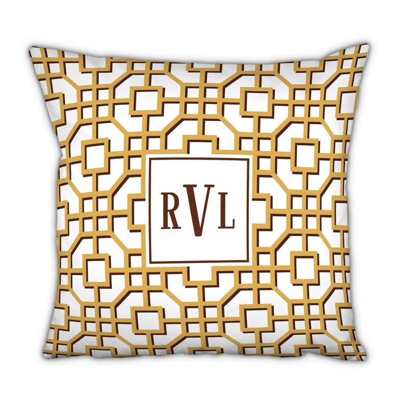 Monogram Pillow Beachcomber - Boatman Geller - Classic Prep Monograms