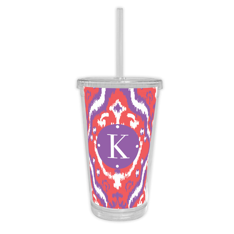 Chevron Personalized Cold Tumbler with Straw by Dabney Lee