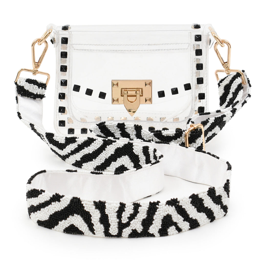 Jackie Clear Chain Purse - Black