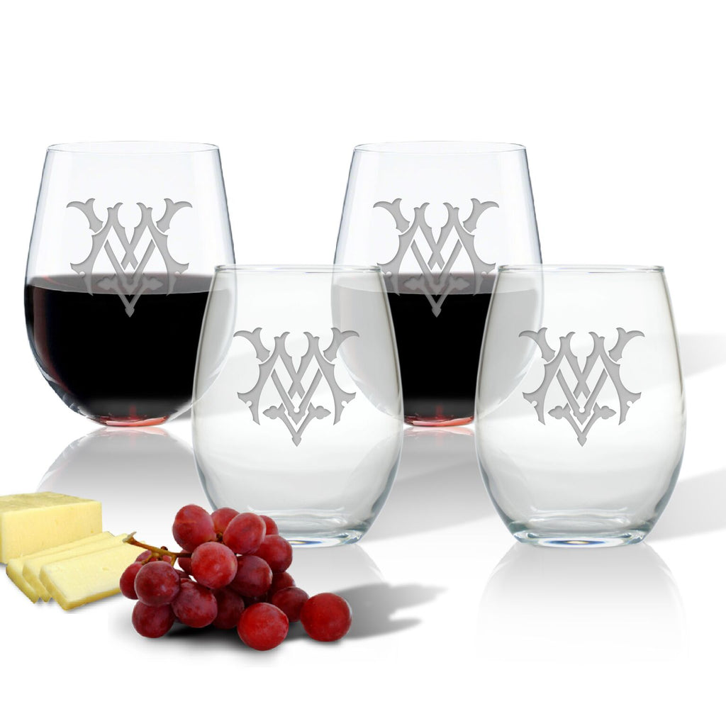 Monogrammed Acrylic Wine Glass (Set of 4)