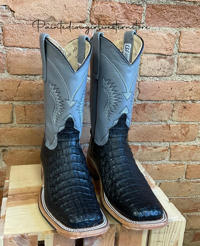 Anderson Bean Men's Cognac Ostrich & Green Glove Square Toe Cowboy Boots 324770 10.5D