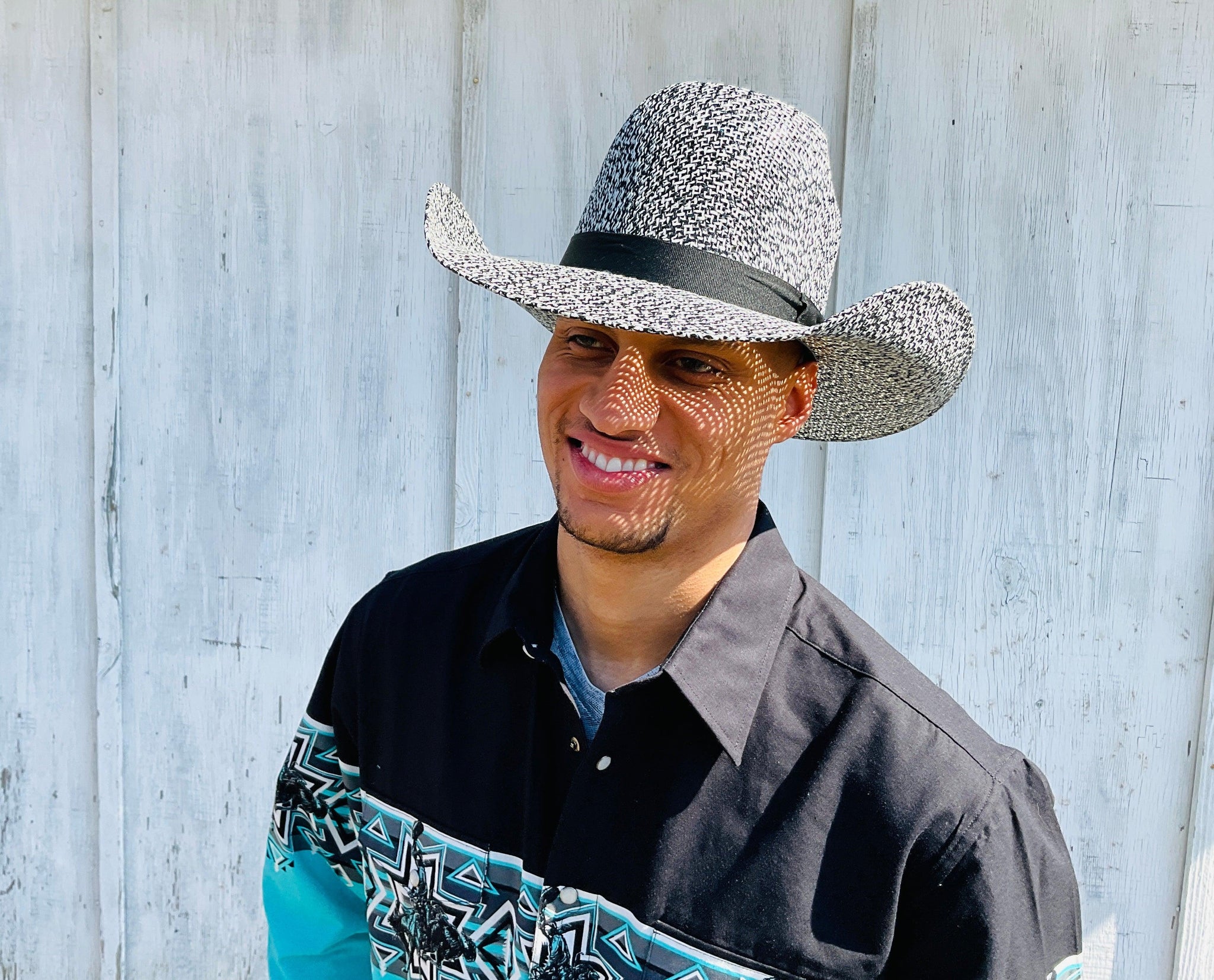 black resistol straw cowboy hat