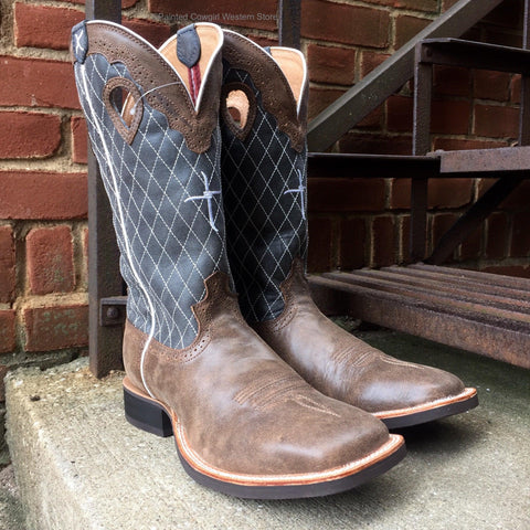 VE-517 Brown Men's Western Boots: Square Toe Cowboy & Rodeo Boots