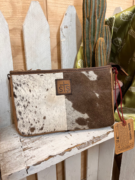The Whole Herd Punchy Pendleton Hair On Cowhide Clutch Purse MOQ-2