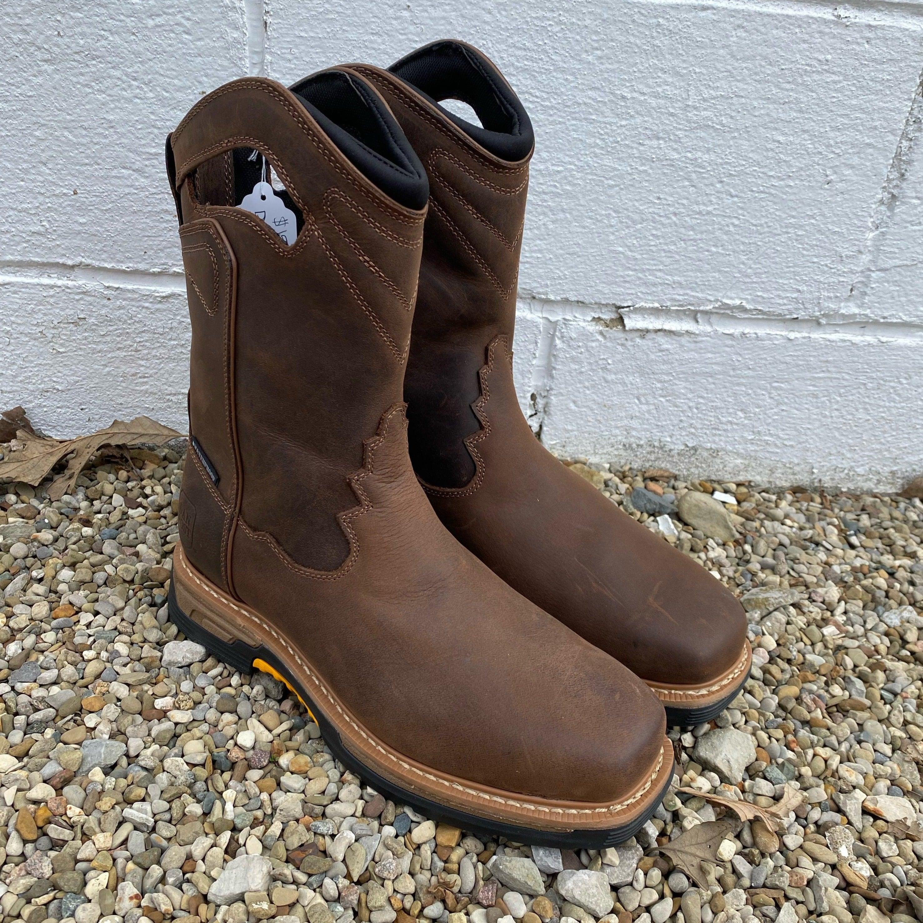 Dan Post Men's Storms Eye Waterproof Brown & Neon Square Toe Work