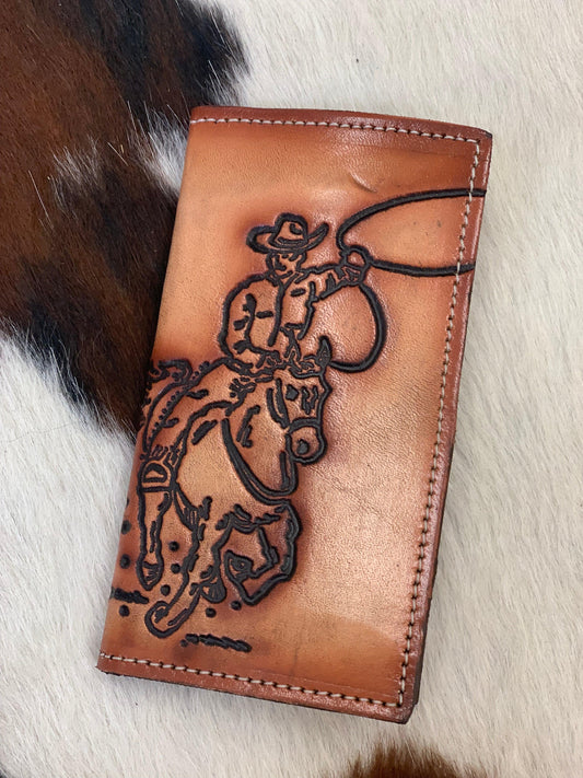 Brown Long Leather Wallet With USA – Texas Boot Ranch