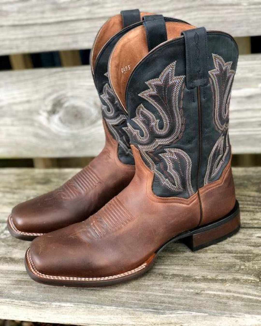 dark blue cowboy boots