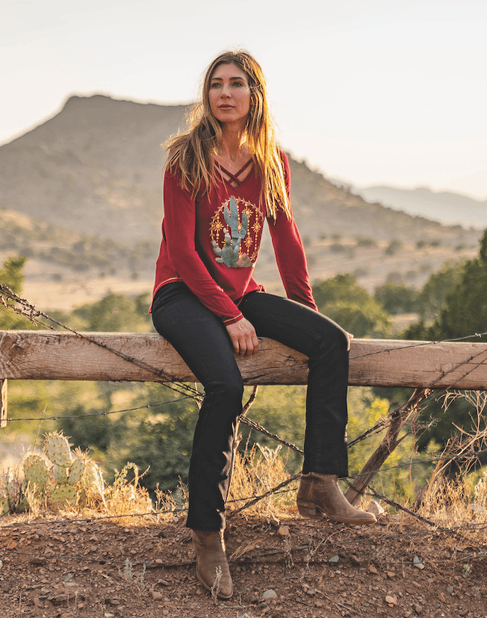 Outback Trading Company Women’s Skylar Burnt Red Long Sleeve Top 40222-BNR - Painted Cowgirl Western Store