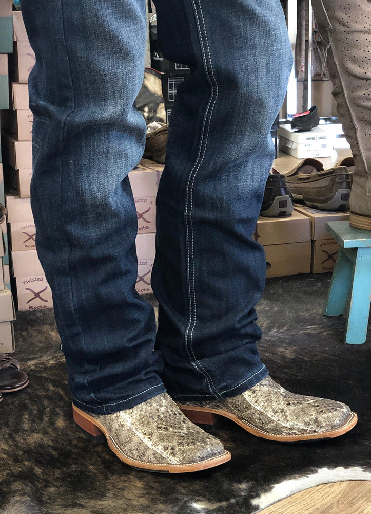 blue snakeskin cowboy boots