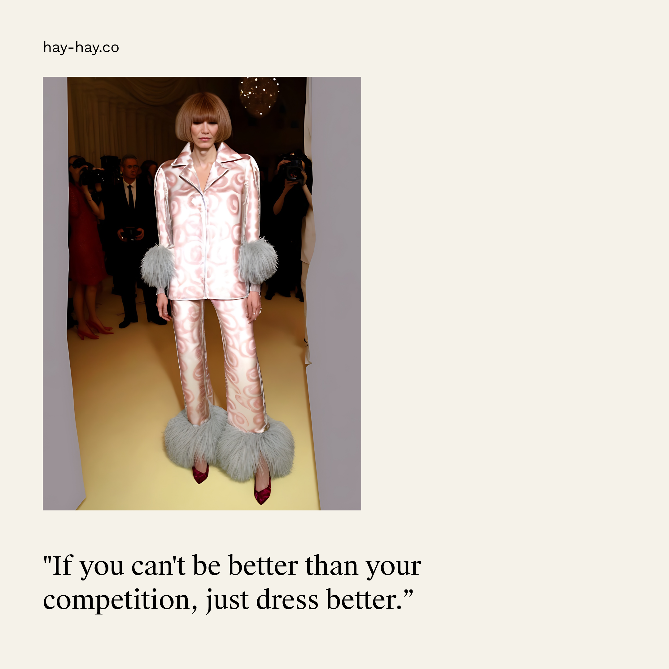 AI created visual for hay-hay met gala with Anna Wintour 2