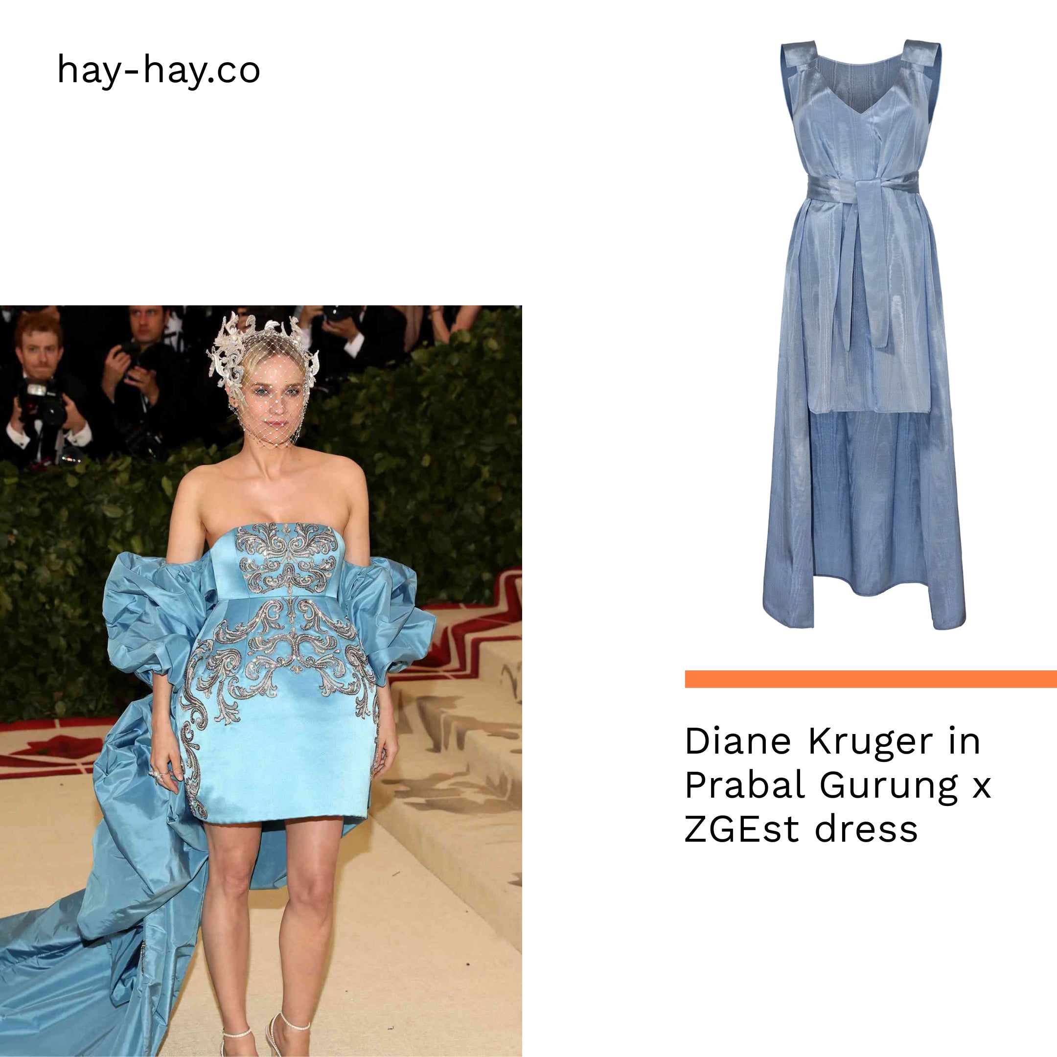 AI created visual for hay-hay met gala with Diane Kruger