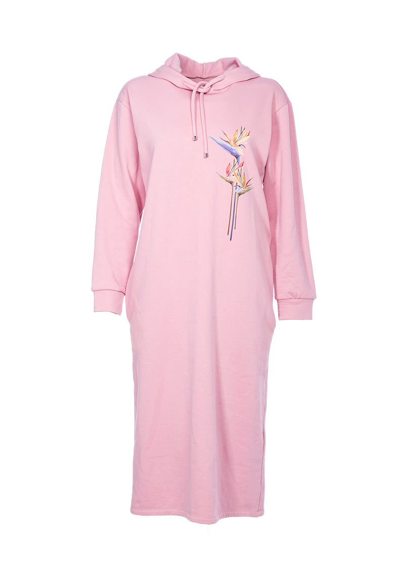 Hoodie Dress - Strelitzia Pink