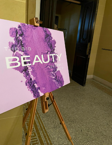 The big beauty event sign and entrance 