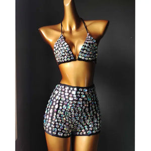 Crystal Cove 2 Piece Rhinestone Set - Radiant Ravewear