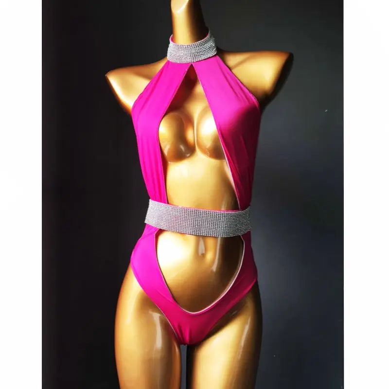 Diamond Dreams: Luxury Rhinestone Bodysuit