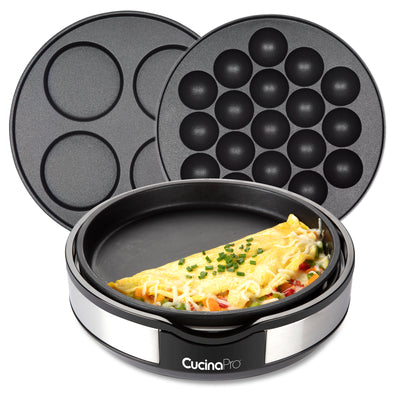 CucinaPro Piccolo Pizzelle Baker - Electric Press Makes 4 Mini Cookies at  Once, Grey Nonstick Interior For Fast Cleanup, Must Have Gift or Treat for