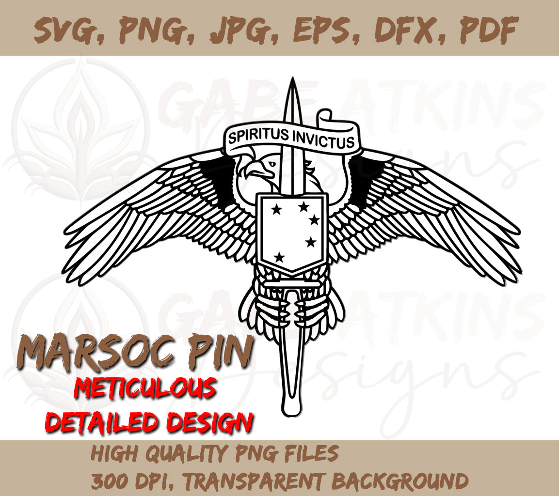 USMC MARSOC Pin SVG, PNG, EPS, DFX, JPG, PDF, WEBP | USMC MARSOC Pin for Cricut | Military SVG