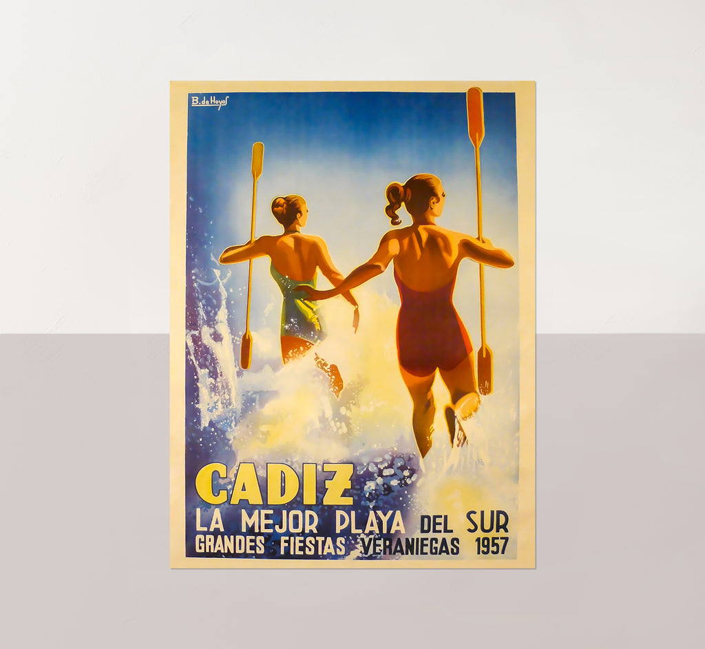 Cadiz, Spain vintage travel poster by B. De Hoyos c. 1910-1955.