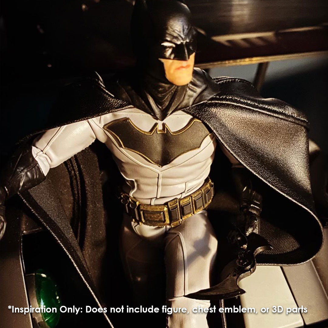 1:12 Scale Batman Rebirth Inspired Suit | Grey Suit with Grey Raised V –  K-NU Toys