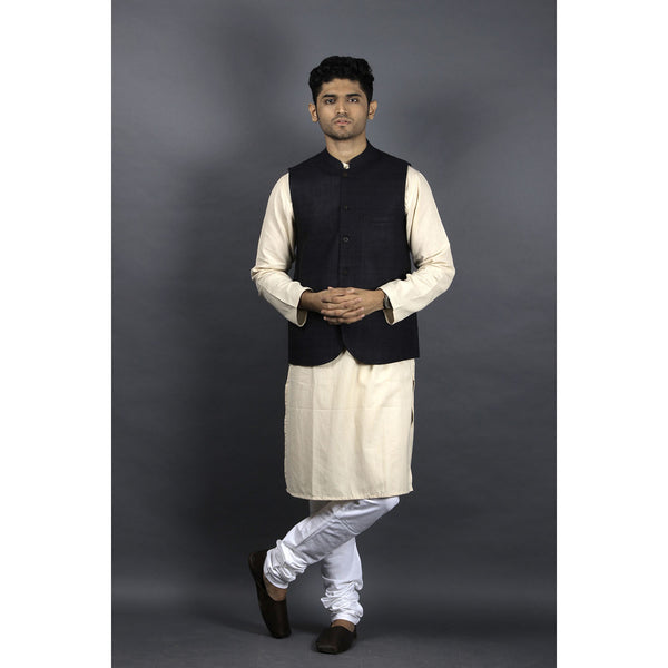 Nehru/Modi Jackets for Men - Sheep Wool - Dark Grey - Made In Himachal