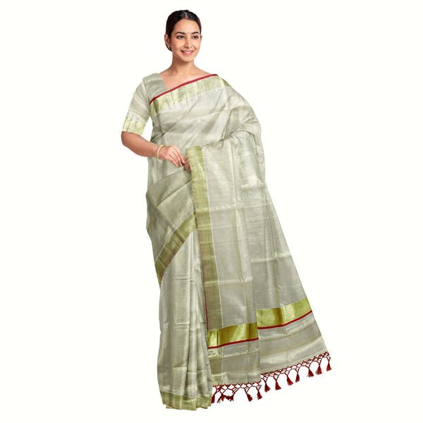 Amazon.com: Kerala Saree Women's Cotton Cream Solid Plain Golden Zari  Bordered Premium Traditional Elegance Onam Special Kavasu Saree (Checked  Design-1) : Clothing, Shoes & Jewelry