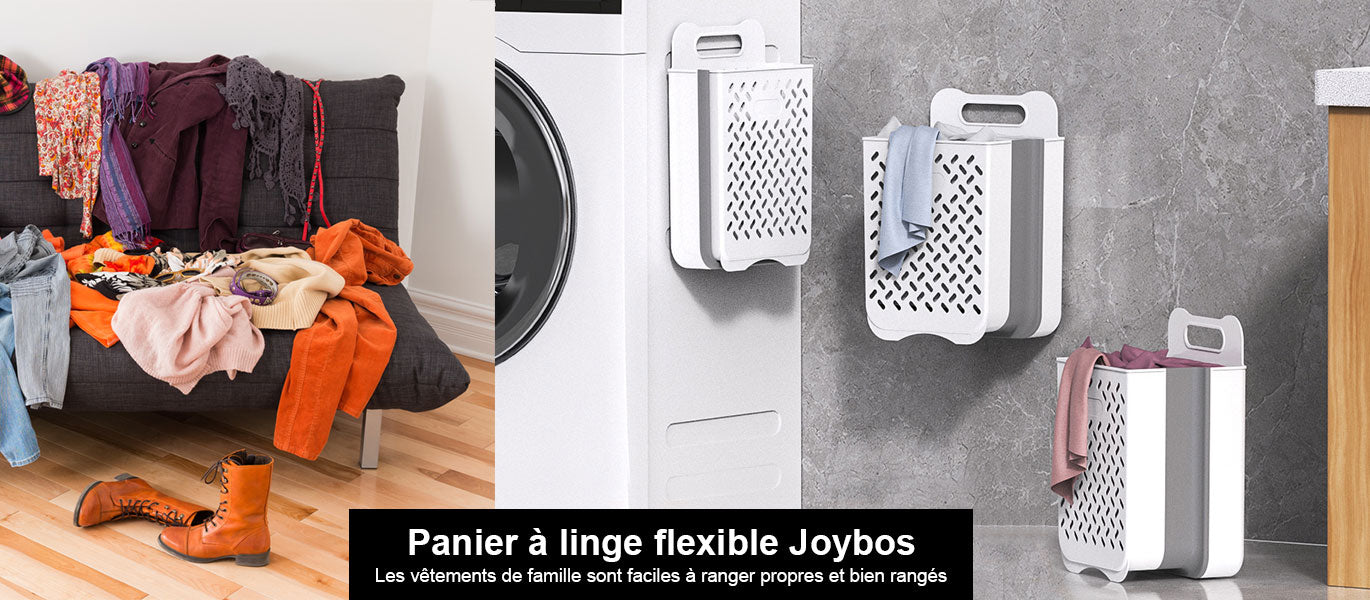 Joybos®2pcs Panier à Linge Suspendu Pliable avec Poignée de Transport –