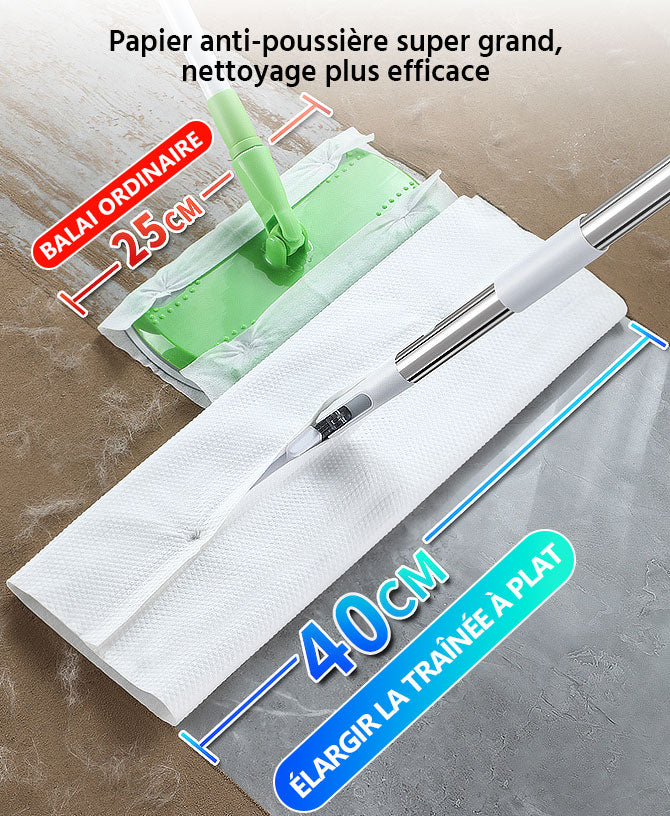 Pack Flat Mop : Balai Plat avec Seau Essoreur 360� + Lot de 4