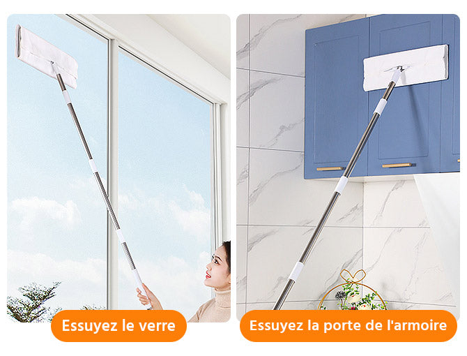 JOYMOOP – Serpillère plate et seau avec essoreur, avec 3 lingettes en  microfibre, utilisation humide et sèche, pour parquet, stratifié, carrelage